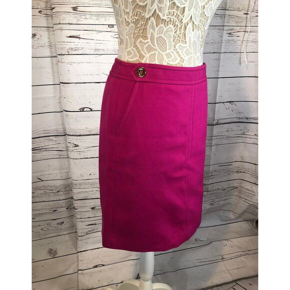 NWT Talbots hot pink gold button pencil skirt size 6 p - Picture 8 of 11